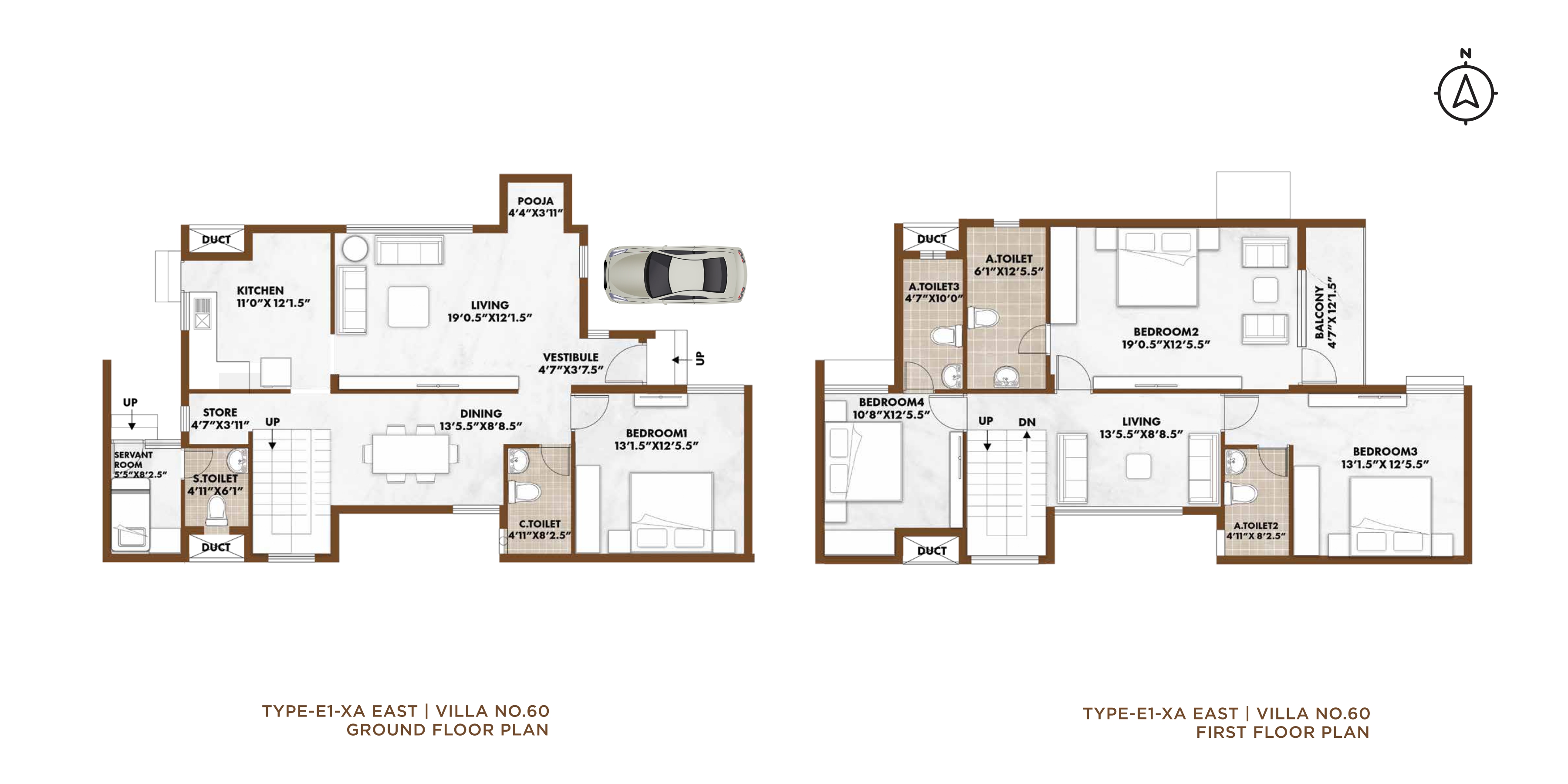 5 BHK Villa Floor Plan 1